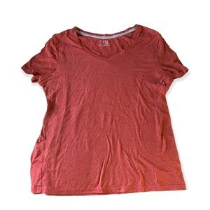 Orange v neck tee shirt womens